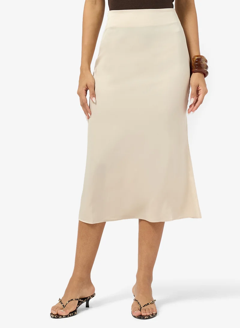 Ginger Satin Midi Skirt